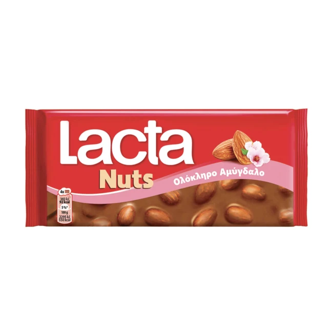 Lacta Σοκολάτα Με Ολόκληρο Αμύγδαλο 100gr Lacta Σοκολάτα Με Ολόκληρο Αμύγδαλο 100gr