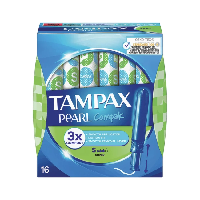 Tampax Ταμπόν Compak Pearl Super 16τμχ