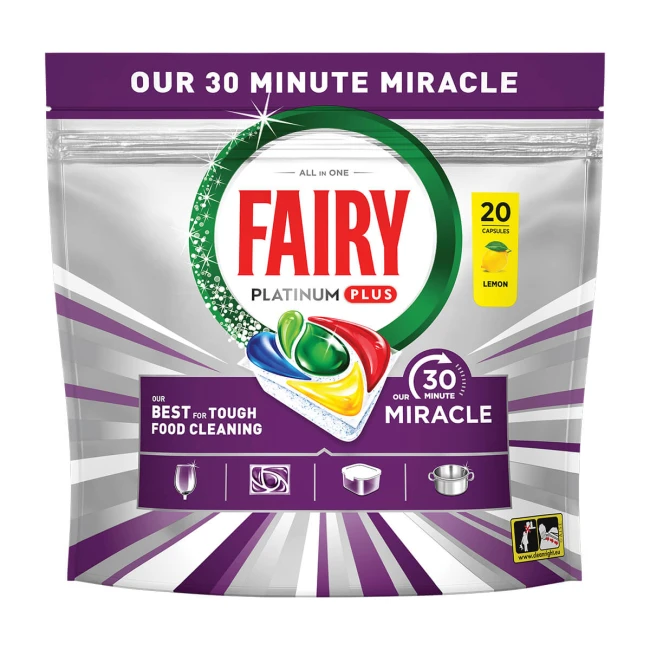 Fairy Platinum Plus Miracle Κάψουλες Πλυντηρίου Πιάτων 20τμχ Fairy Platinum Plus Miracle Κάψουλες Πλυντηρίου Πιάτων 20τμχ