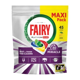 Fairy Κάψουλες Πλυντηρίου Πιάτων Platinum Plus Maxi Miracle 45τμχ