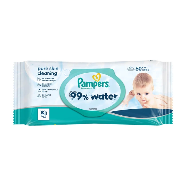 Pampers Μωρομάντηλα 99% Νερό 60τμχ