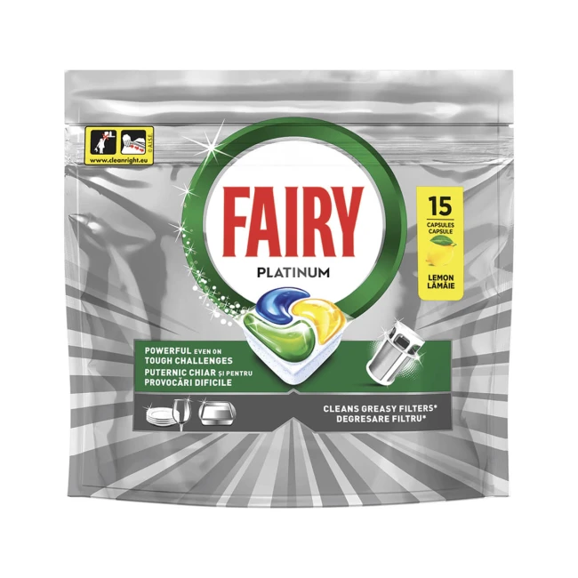 Fairy Platinum Κάψουλες Πλυντηρίου Πιάτων Λεμόνι 15τμχ Fairy Platinum Κάψουλες Πλυντηρίου Πιάτων Λεμόνι 15τμχ