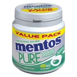 Mentos Pure White Spearmint Τσίκλες Χωρίς Ζάχαρη 90gr