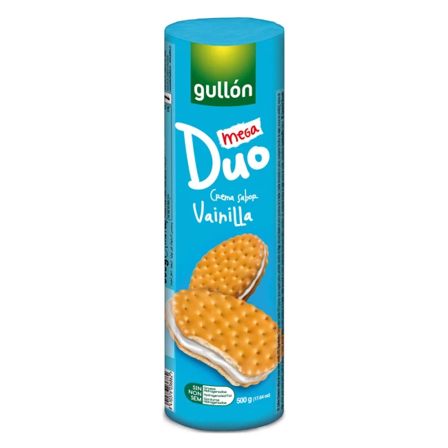Gullon Mega Duo Μπισκότα με Γέμιση Βανίλια 500gr Gullon Mega Duo Μπισκότα με Γέμιση Βανίλια 500gr