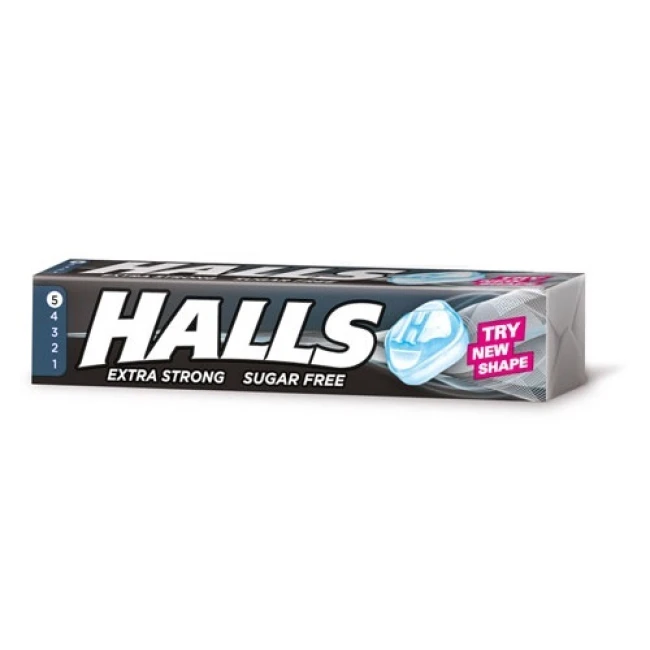 Halls Καραμέλες Extra Strong Χωρίς Ζάχαρη 32gr
