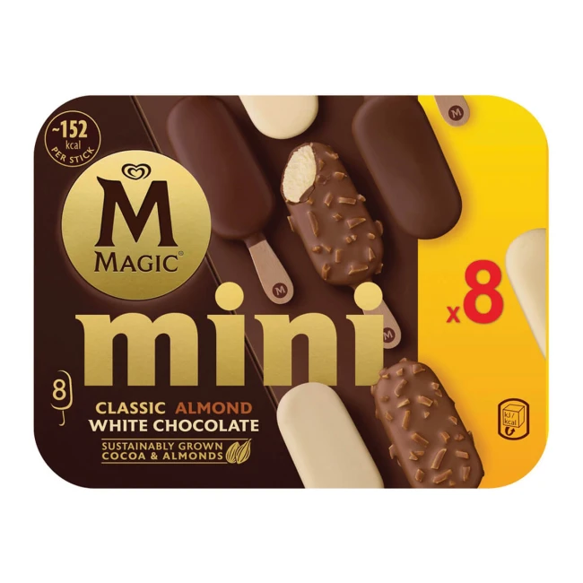 Magic Mini Classic Alomond White Παγωτό Ξυλάκι 55ml x 8